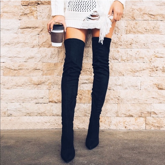 High Heel Open Back Corset Lace Up Thigh High Boot - Picture 6 of 12